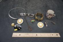 Necklace, Sunglasses, Bracelet, Hat Pin, Clip Earrings, Mug & Pin