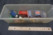 Plastic Container W/ Toy Vehicles