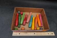 Wooden Bowling Pins & Balls