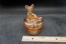 Glass Dog Candy Dish