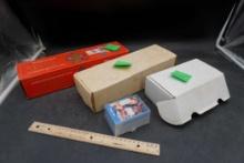 3 Empty Card Boxes & Classic Monster Truck Cards