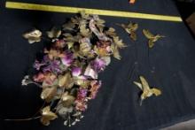 Metal Floral Flower Decoration & Hummingbird Stakes