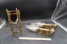 Metal Stand & 2 Wall Sconce Lights