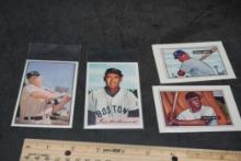 4 Baseball Cards - Mickey Mantle (2), Willie Mays (1) & Ted Williams (1)