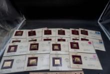 20 - 22 Kt. Gold U.S. Stamp Replica First Day Of Issues
