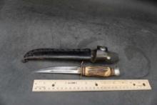 Edgebrand Knife #461 W/ Stag Antler (Real?) Handle - Solingen Germany