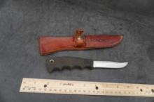 Western + U.S.A. Knife W/ Leather Rack Sheath