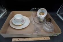 Vases, Plates, Cup, Saucer & Glass Bowl