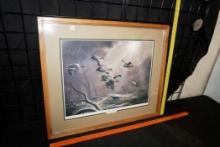 Framed "Mallard Migration" November On Lake Thompson Signed By John C. Green 109/400