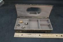 Metal Jewelry Box W/ 4 Rings