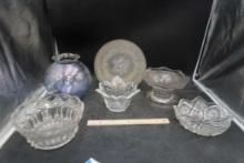 Glass Bowls, Compote & Plate