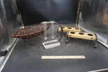 Metal Bowl, Beakers & 2 Candle Holders