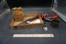Welch'S Grape Juice Caddy & Bottles, Knives, Handkerchief, Cup, Colt Token & Gloves