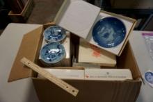 Painted Blue & White Porcelain Plates