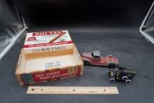 Roi-Tan Cigar Box W/ Hubley Metal Truck & Ertl Car