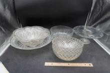 Glass Bowls & Cake Stand