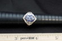 Sterling Silver Ring W/ Light Purple Stones