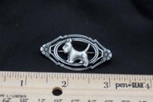 Sterling Silver Scottie Dog Brooch