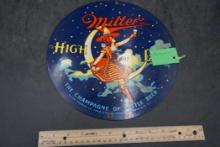 Porcelain Miller High Life Round Sign