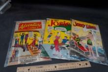 3 Comic Books - Adventure Comics, She'S Josie & Jerry Lewis