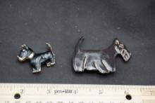 2 - Scottie Dog Brooches