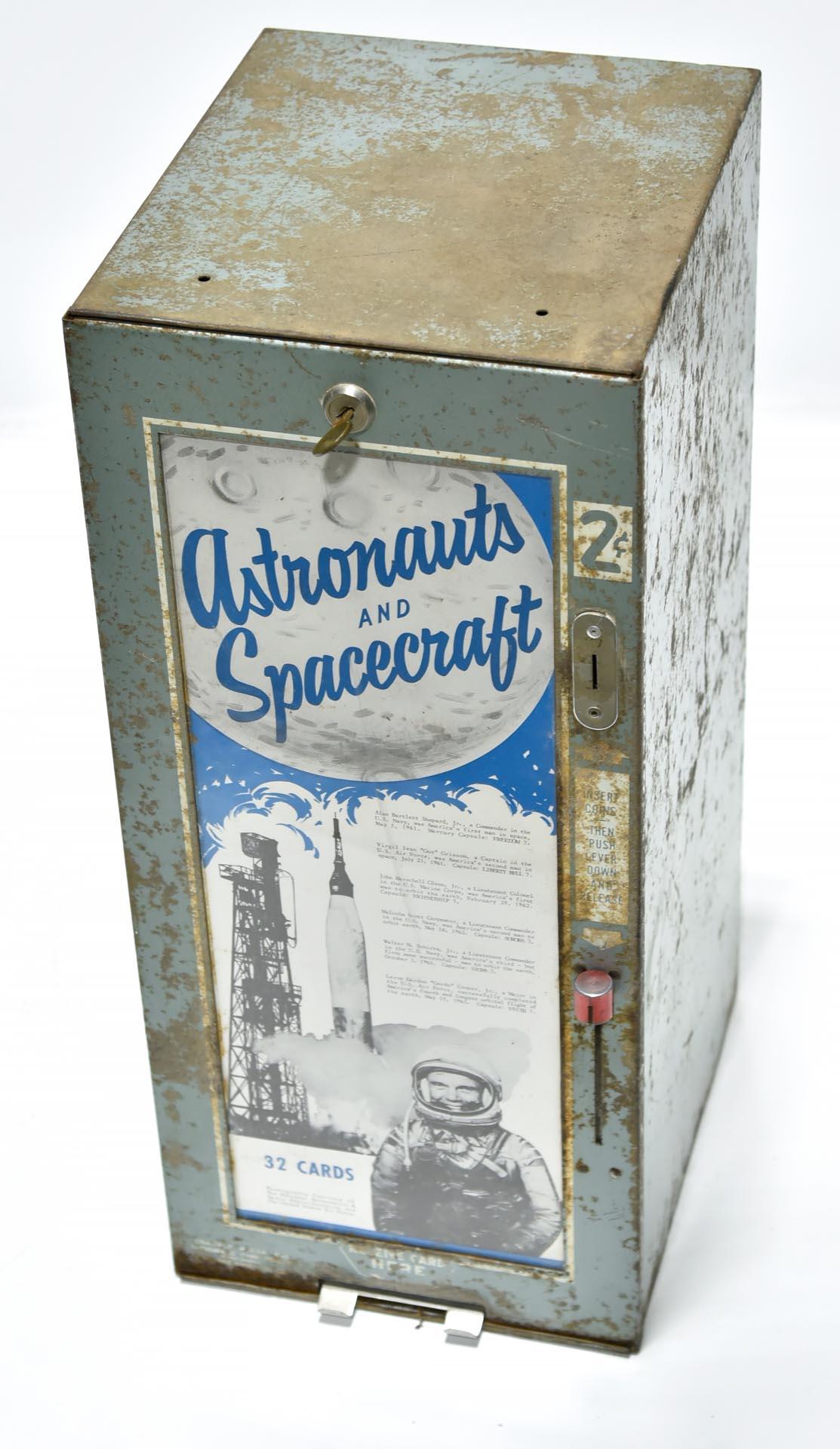 Mid Century Astronauts and Spacecraft Coin Operated Astronauts Trading Cards Dispenser