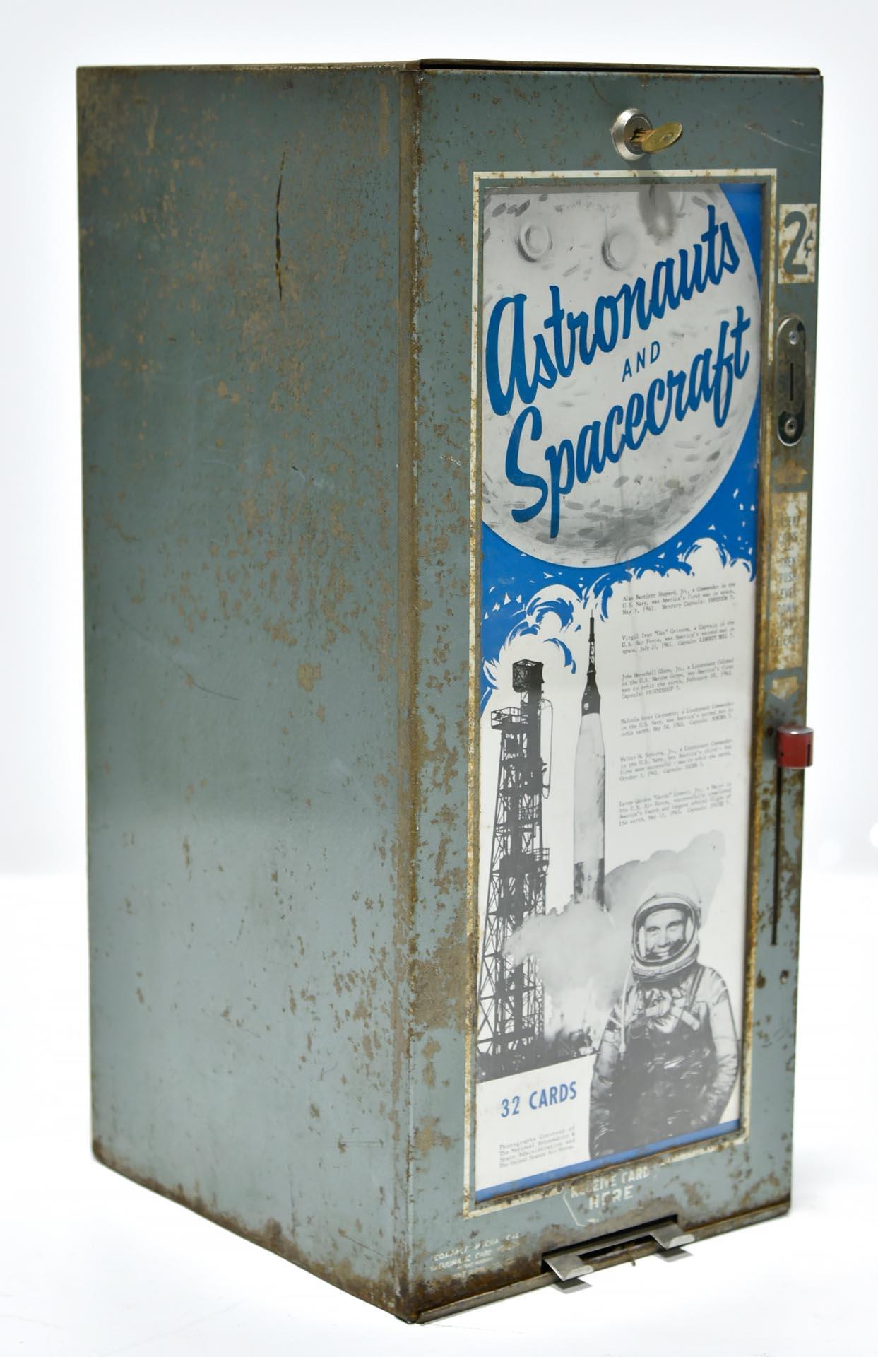 Mid Century Astronauts and Spacecraft Coin Operated Astronauts Trading Cards Dispenser