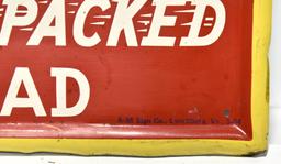 1954 Reach For Sunbeam Energy Packed Bread Embossed Tin Sign