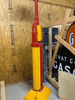 Professionally Restored Shell Oil Eco Meter Air Gas Station Islander with Light and Shade