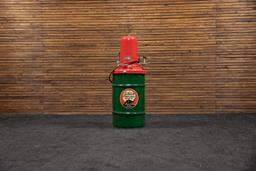 Sinclair Oil Drum with Alemite Lube Pump - Restored