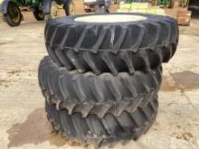 (3) Firestone Radial All Traction 520-85R38 Tires and Rim