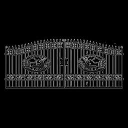 20' Bi-Parting Iron Gate w/ Deer