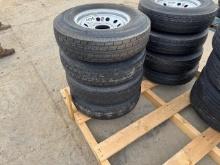 (4) 235/80R16 8 Lug, 10 Ply Tires and Rims