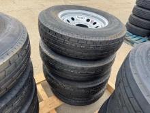 (4) 235/80R/16 8 Lug, 10 Ply Tires and Rims
