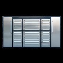 9ft. 34 Drawer Stainless Steel Workbench