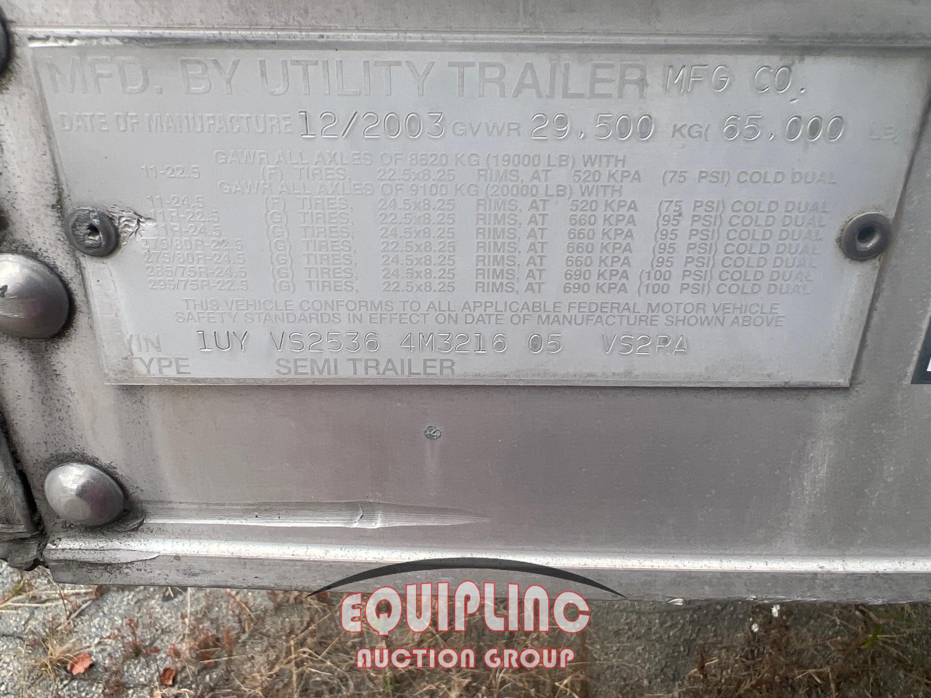 2004 UTLITY VS2RA 53FT REEFER TRAILER