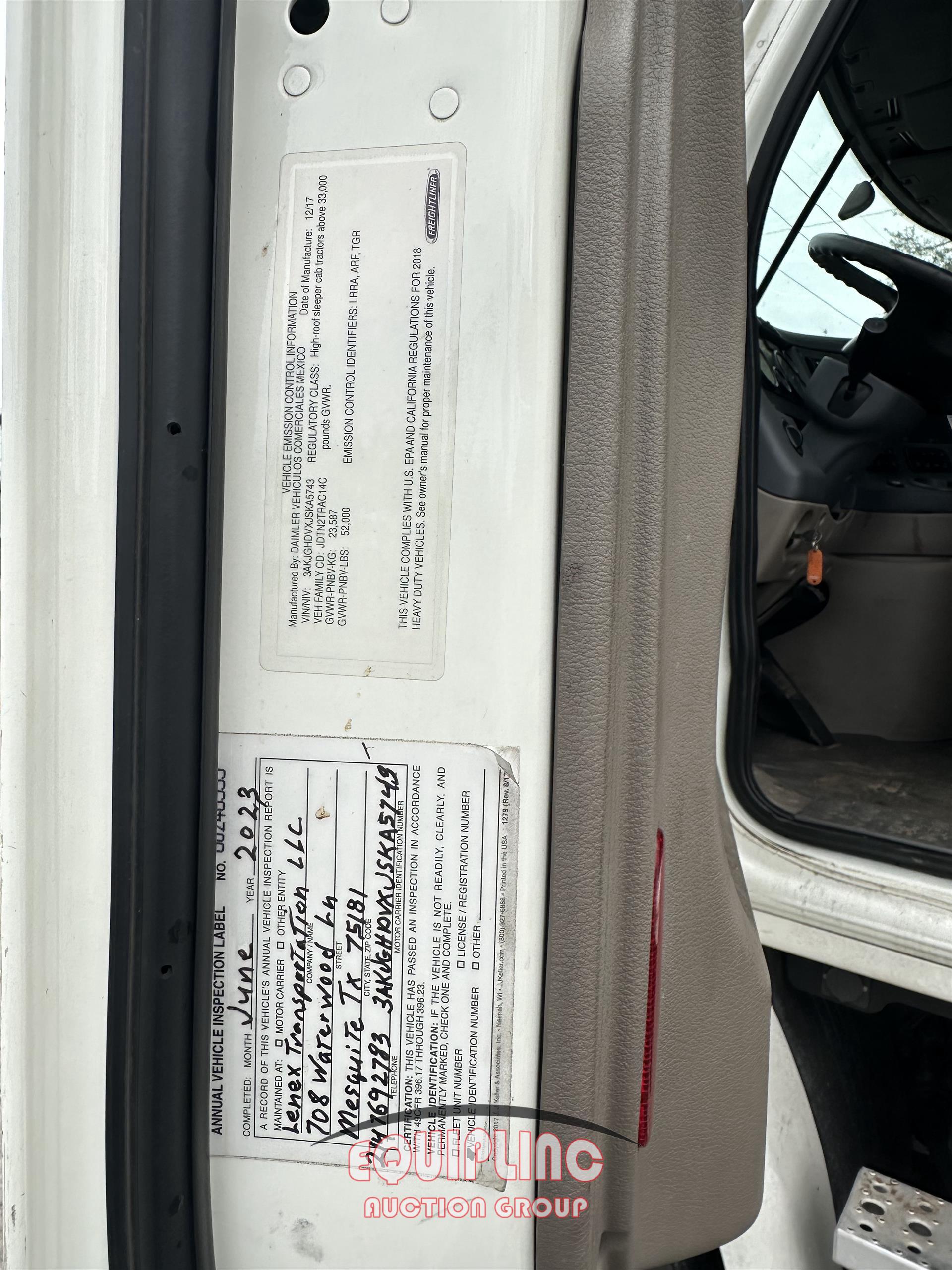 2018 FREIGHTLINER CASCADIA TANDEM AXLE SLEEPER