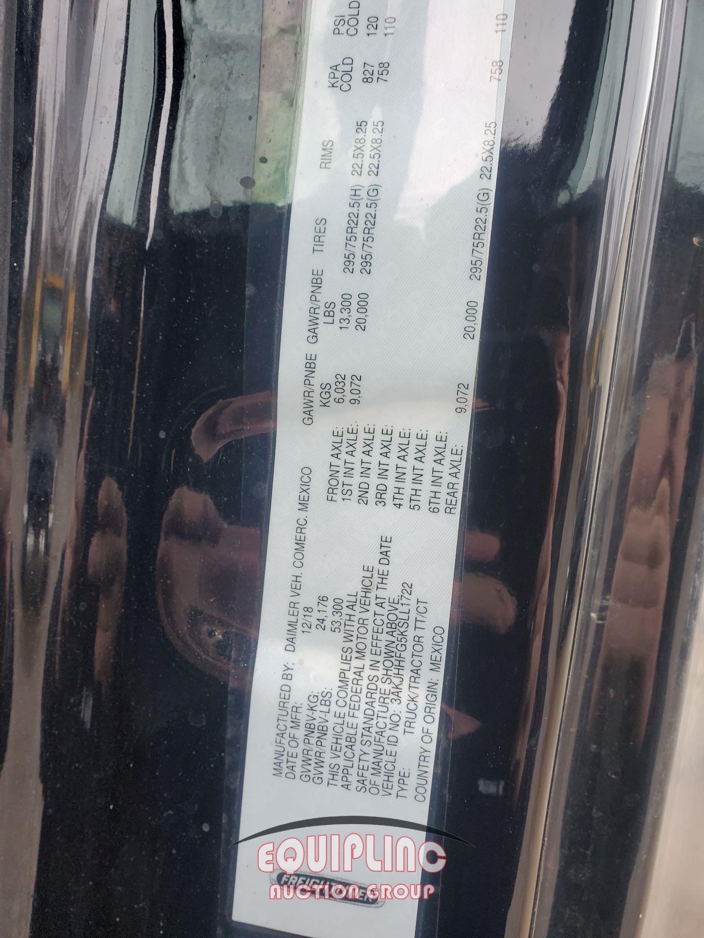 2019 FREIGHTLINER CASCADIA TANDEM AXLE SLEEPER