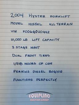 2004 HYSTER H155XL FORKLIFT