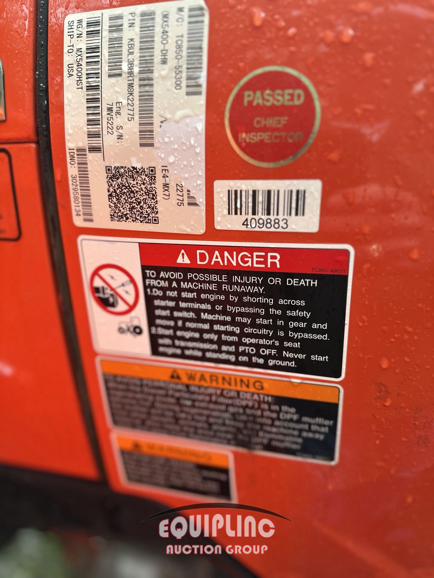 2022 KUBOTA MX5400 HST TRACTOR
