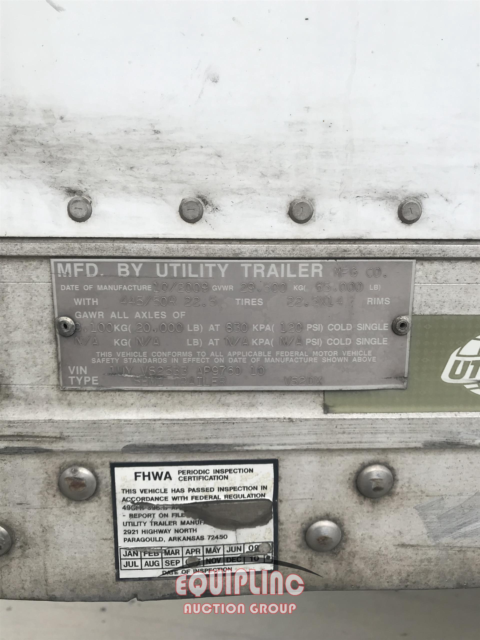 2010 UTILITY 53X102 DRY VAN TRAILER