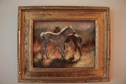 Art of two colts, "Two Times" by Margo Patterson, 12 by 16 Oil