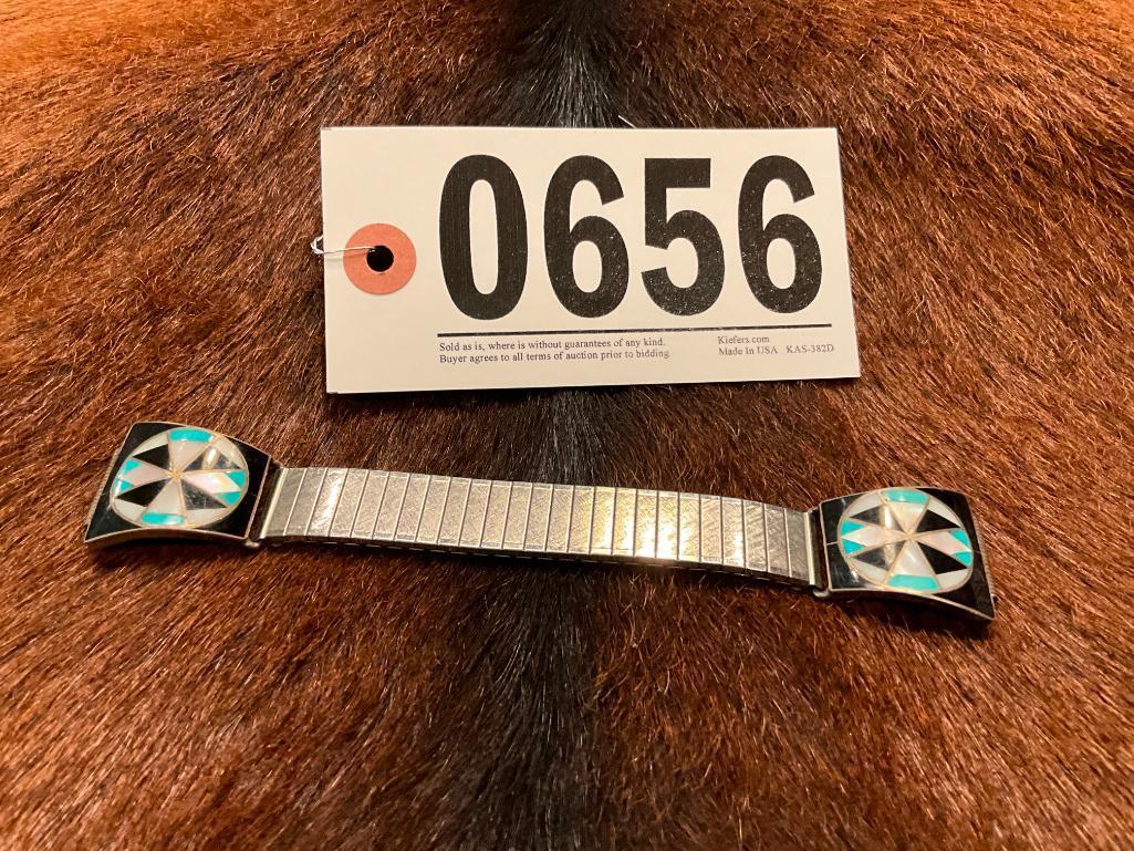 ONYX AND TURQUOISE WATCH BAND