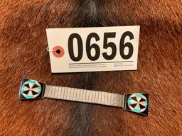 ONYX AND TURQUOISE WATCH BAND