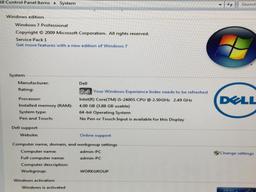 Dell Optiplex 790 Intel Core i5 2.5GHz 4GB 250GB Windows 7 Pro Desktop Computer
