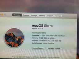 Apple A1289 MacPro5,1 Intel Quad-Core Xeon 2.4GHz 16GB 1TB 10.12.6 Mac Pro Wifi Desktop Computer
