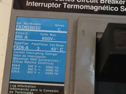 Siemens FXD63B250 250A 600VAC 3 Pole Type FXD6-A Circuit Breaker with Thermal-Magnetic Trip