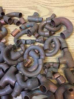 Assorted Copper Fittings Elbows Tees 180 Degree Reducing