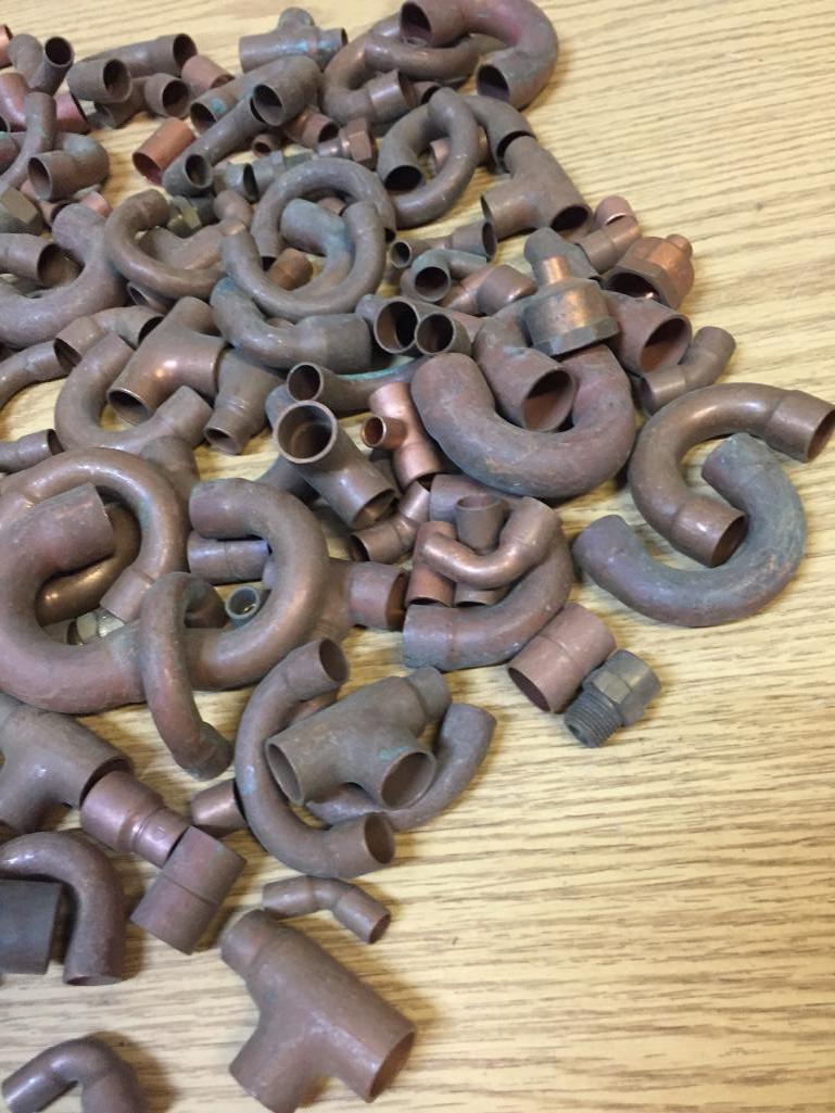 Assorted Copper Fittings Elbows Tees 180 Degree Reducing