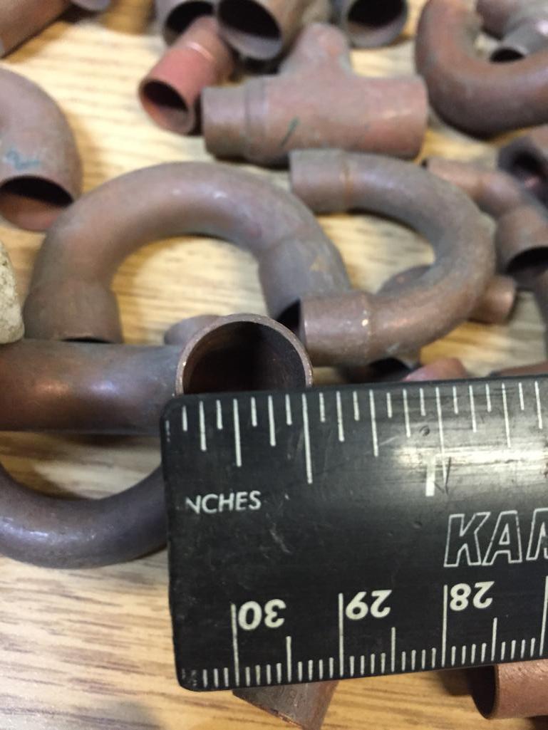 Assorted Copper Fittings Elbows Tees 180 Degree Reducing